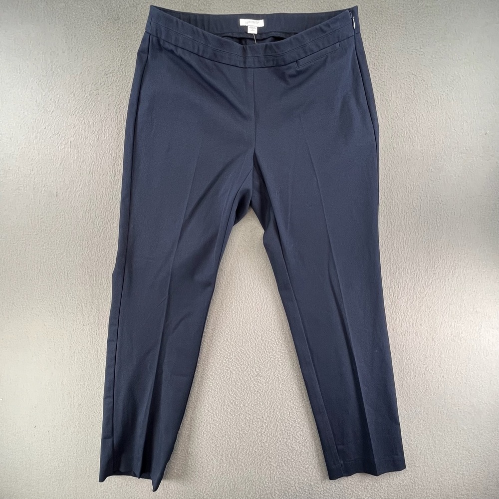 J. Jill Women Slim Leg Trousers Cotton Blend 4P Navy Blue Precision Stretch